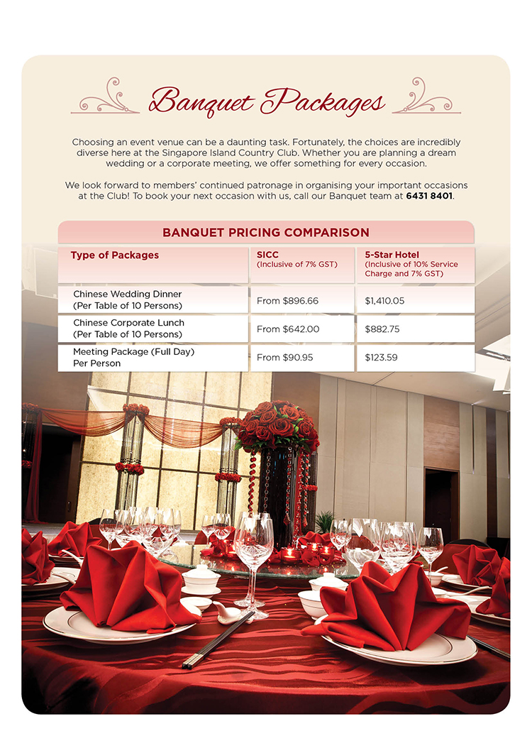 News Updates 2016 Banquet Packages Pricing Comparison The