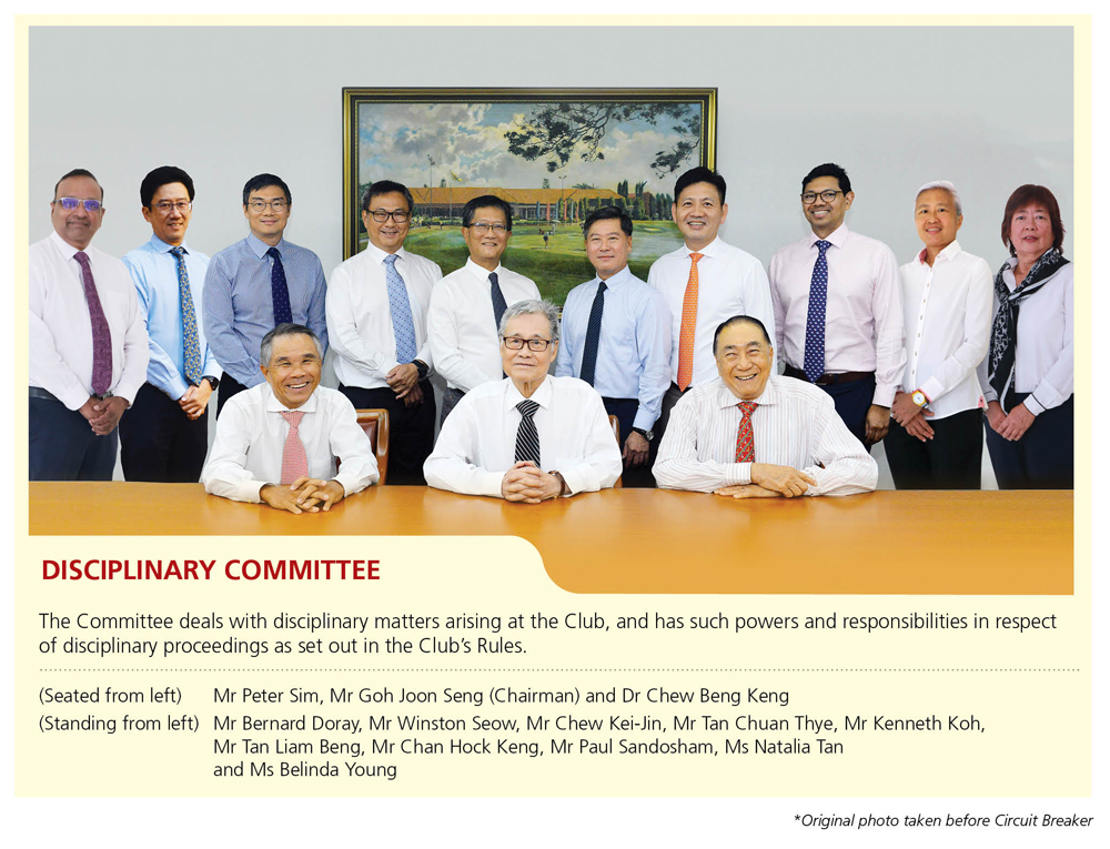 Disciplinary Committee The Singapore Island Country Club